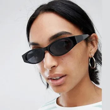 Nova Mačka Oči Modno Oblikovanje Ženske sončna Očala Plastičnih Anti-odsevni Ogledalo sončna Očala Letnik Moški Majhen Okvir Očal Uv400