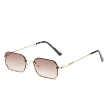 Nova Moda Majhne Rimless sončna Očala Luksuzne blagovne Znamke Oblikovalec Ženske Moški Kovinskih Kvadratnih sončna Očala UV400 Odtenki Očala Oculos de sol