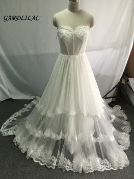 Nove Realne Slike A-line Poročne obleke Letnik Čipke Plus Velikost Čipke Poročne Obleke 2019 Vestido de noiva
