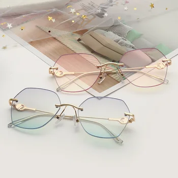 Novi Rimless Cut-edge Anti-modra Očala Trendy Dame Moda Navaden Ogledalo Temperament Tanek-rim Očal Okvir