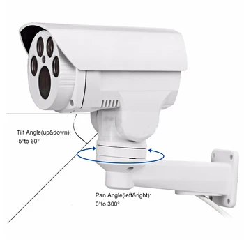 Novo 5MP10X Optični Zoom AHD MINI PTZ Kamere CCTV Kamere z UTC RS485 50M IR Nepremočljiva Varnostna Kamera Bullet