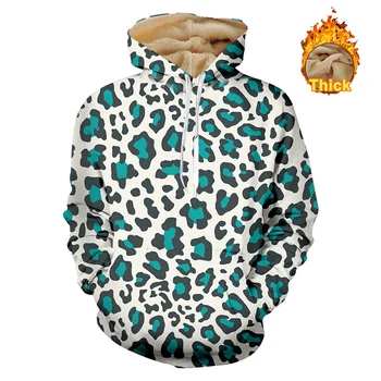 OGKB 3D Živali Natisnjeni Modra Leopard Zgostitev Hoodies Moške Jeseni, Pozimi Toplo Sweatshirts Ulične Harajuku Plus Velikost Pulover