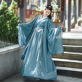 Original Hanfu Obleke, Ženske Wei Jin Dinastije Kitajski Tradicionalni Ljudski Ples, Starinski Slog, ki Prečkajo Vratu Lady Starih Oblačil
