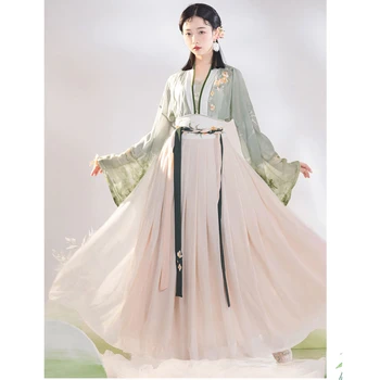 Original Song Dinastije Zelena Hanfu Obleke, Ženske Elegantne Princesa Ljudskih Plesne Kostume Kitajske Tradicionalne Cosplay Fazi Obleke