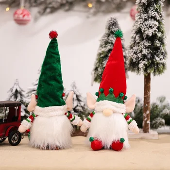 Osvetljeno Božično Gnome Okraski Natalne Navidad Darilo Smešno Plišastih Lutke Gozdar Sedel Lutka