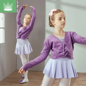 Otroke je Ples Kostum za Dekleta Balet Ples bo Ustrezala 2 Kos Vrh in Dolgimi Rokavi Jumpsuit Kašmir Ples, Oblačila, 2 kos B-4638