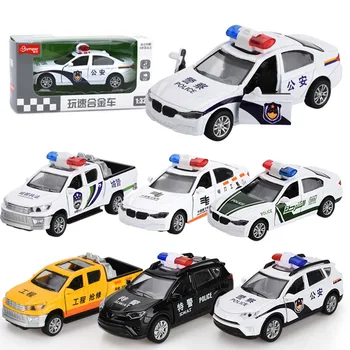 Otroška Igrača Avto Model 1:32 Policijski Avto, Vrnili Sila Vztrajnosti Zlitine Avto Simulacije Acousto-optičnih Glasbe Avto Boy Toy