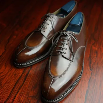 Oxford Čevlji Moški Čevlji PU Barva Moda Business Casual Stranka Dnevni Vse-tekmo Šivanje Čipke-up Klasično Obleko, Čevlji CP121