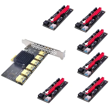 PCIE 1X Na 6 PCIE Grafično Kartico Razširitev Kartice USB 3.0 Adapter Card Vmesnik za Matično ploščo Z VER009S Podaljšek