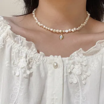 Pearl Choker ogrlica za ženske, boemski stil, kristalno, barok, ročno izdelan nakit za svate, izjavo darilo