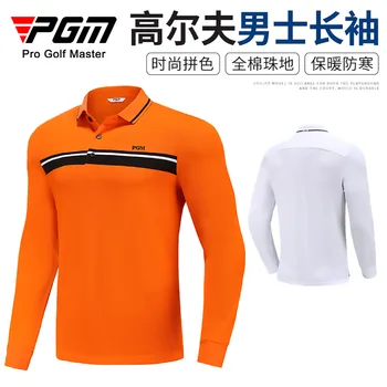 PGM Golf Moške Polo Majice za Šport Prosti čas Jeseni, Pozimi, Dolg Rokav Obleka YF381 Debelo