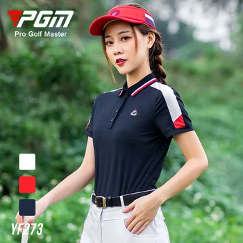 PGM golf ženske poletne ženske šivanje kratka sleeved golf športne dihanje oblačila