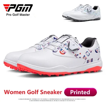 Pgm Ženske Cevlji Za Golf Natisnjeni Nepremočljiva Superge Anti-Slip Gumb Trak Športni Čevlji Ženske Mikrovlaken Usnje Usposabljanje Mentorjev