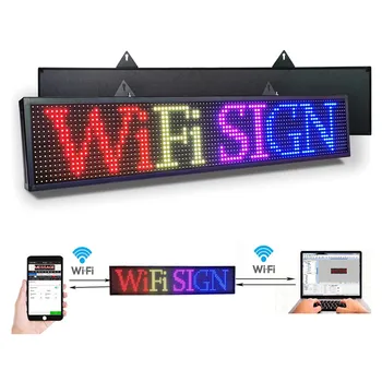 PH10mm WiFi Led Prijavite 40 x 8 inch Zunanji Led Drsenje Message Board RGB Zaslona Za Oglaševanje In Poslovnih Programabilni Znak