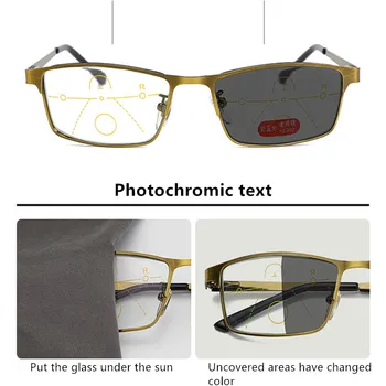 Photochromic Obravnavi Očala Progresivna Multifokalna Anti Modra Svetloba Povečevalno Full Frame Presbyopia Očala Moški Ženske