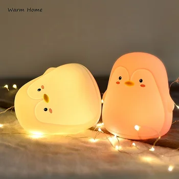 Pingvin Touch Senzor LED Nočna Lučka USB Polnilne Spalnica Dekor Lučka za Otroke Baby Božično Darilo Soba Dekoracijo Luči