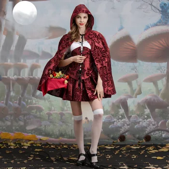 Plus Velikost Cosplay Kostum Rdeča Kapica Seksi Obleko Odraslih Carnaval Purim Kostum Ženske Halloween Kostumi