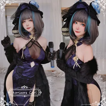 [Po Meri] Anime Azur Lane Cheshire CaitSith Cheongsam Stranka Obleko Enotno Cosplay Kostum Ženske Halloween Brezplačno Dostavo 2021