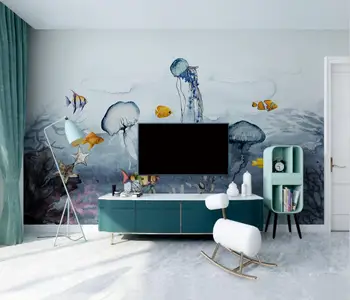 po meri Nordijska minimalističen meduze tropskih rib Fotografijo za Ozadje Moderno Stensko ozadja Dnevna Soba, Spalnica De Papel Parede 3 D