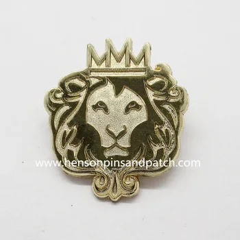 Po meri zlato kovinski lion zatiči z varnostno kodo pin nazaj