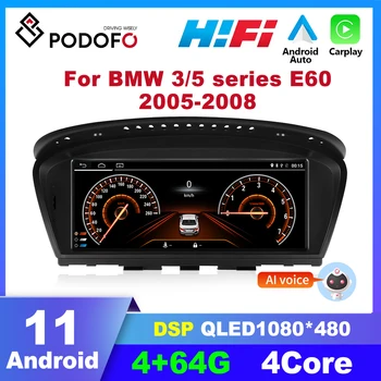 Podofo Android 11 avtoradia Za BMW 3 serije 5 E60 2005-2008 Multimedijski Predvajalnik Avtomobilski Stereo sistem Carplay Autoradio GPS Navigacija 4G