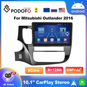Podofo Brezžični CarPlay Android Avto Radio Za Mitsubishi Outlander 3 Leta 2016 Radio Multimedijski Predvajalnik, 2 Din Stereo DSP Vodja Enote