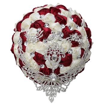 Poročne Okrasnih Poročni Šopek Obrtniški Luksuzni Diamond Šopke Cvetja Multi-Barvni Izbor W287