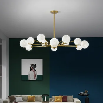 Postmoderni dnevna soba lestenec, Nordijska novo 3D tiskanje luna obliko spalnica študija preprost homestay soba za goste svetilke