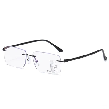 Postopno Multifocus Obravnavi Očala Ženske Moški Glejte Blizu in Daleč, Ultralahkih Rimless Smolo Okvir Anti Blu Proti Utrujenosti 1 2 4