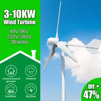 Prosta Energija Vetrnica 3KW 5KW 10KW Horizontalno Wind Turbine Generator 48V 96V 120V 220V 380V z Nizkimi VRTLJAJI Za Domači Kmetiji Čoln Uporaba