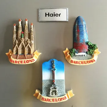 QIQIPP Barcelona točko potovanja spominski hladilnik magnet, trgovina s spominki, od Sagrada Familia Katedrala Agbar, Španija