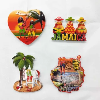 QIQIPP Jamajka folk strani boben turistični spominek magnetne nalepke, hladilnik nalepke ustvarjalna zbirka dekoracijo roko darilo