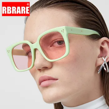 RBRARE Kvadratnih Ženske sončna Očala Prevelik sončna Očala Ženske Klasičnih sončna Očala za Moške Luksuzni Okulary Retro Gafas De Sol De Mujer