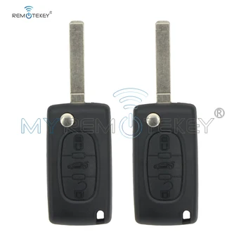 Remtekey 2pcs CE0523 3 gumb sredi prtljažnik za Peugeot ključa za Citroen tipko VPRAŠATI, 433 mhz ID46 - PCF7941 VA2 Flip daljinsko avto ključ