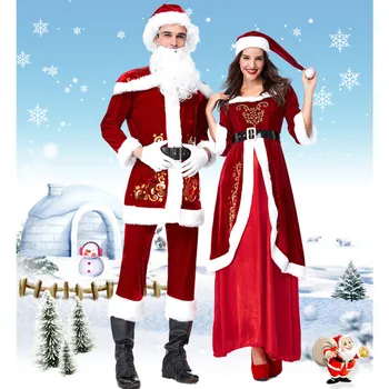 S-3XL Deluxe Nekaj Božični Kostum Cosplay Božiček Oblačila Božič pustna Božič Enotno Obleko Za Odrasle