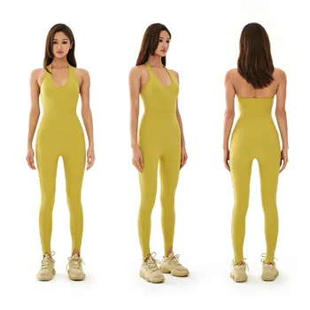 S-XL Šport Postavlja Ženske Stretchy Joga Jumpsuits Eno-Kos Fitnes Bodysuits Activewear Votlih Iz Oblazinjeni Kombinezon Ženski igralne obleke