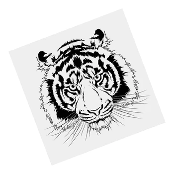 S61363# Ročno Sestavljen Tiger Glavo Črno Transparentno Avto Nalepke, Vinilne Nalepke Nepremočljiva Decors za motorno kolo Odbijača Prenosnik