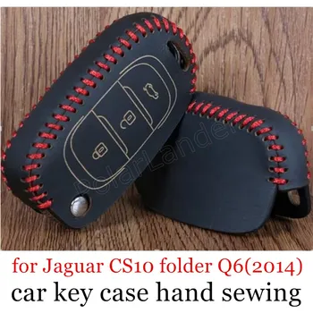 Samo Rdeča Samo Rdeča Primeru avto ključ primeru Ročno šivanje avto ključ zajema DIY Originalne kakovosti usnja, ki je primerna za Jaguar CS10 mapo V6(2014)