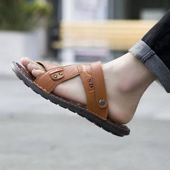 sandalsslippers treking heren de casa za sandles poletje ete par, da transpirables človek sandalen couro 2020 vietnam sandali moški