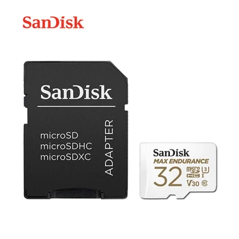 SanDisk MAX VZDRŽLJIVOSTI Pomnilniško Kartico MicroSDXC 128GB 256GB 64GB Kartica 32GB C10 U3 V30 Snemanje v Polni visoki LOČLJIVOSTI ali 4K za delovanje Fotoaparata
