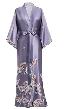 Saten Sleepwear Ženske Neveste Poroka Haljo Sleepwear Svilnato Nightgown Priložnostne Kopalni Plašč Živali Rajon Dolgo Nightgown Kimono Kopalni Plašč