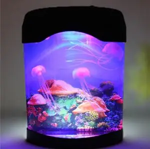 Sea World 3D Meduze Fish Tank Multicolor LED Nočna Lučka Akvarij Nočna Festival Doma Dekor Luči Otroci Otrok Nočna Lučka