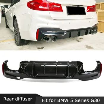 Serije 5 Ogljikovih Vlaken Zadnji Odbijač za Ustnice Difuzor Spojler za BMW G30 G38 M TECH Šport 2017-2021+ ABS Gloss Black Avto Styling