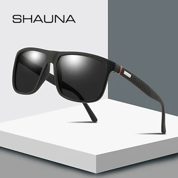 SHAUNA Retro Moški Prevelik Kvadratnih Polarizirana sončna Očala Klasični Film Premaz Vožnje Ribolov sončna Očala Odtenek UV400