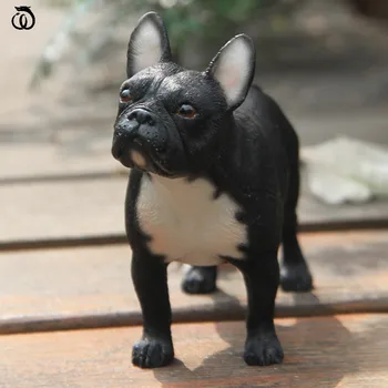 Simulacija Francoski Buldog Kip Pes Model Figurice Živali Umetnosti Kiparstvo Smolo Obrti Doma Dekor Avto Oprema Namizni Okrasek
