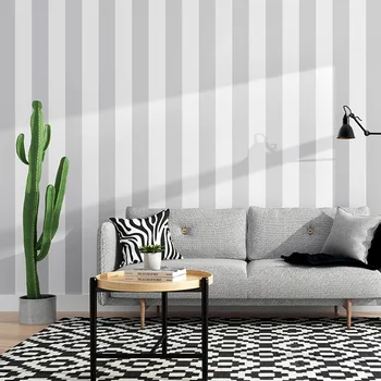 Skandinavski slog sodobnega preprosto sivo, črni in beli trak tapete navpična črtica, dnevna soba, spalnica oblačili ozadju