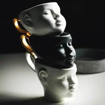 Skandinavski slog vrč osebnost ustvarjalne obraz vrč nekaj keramičnih zlato keramično skodelico kave kave skodelice japonski pokal
