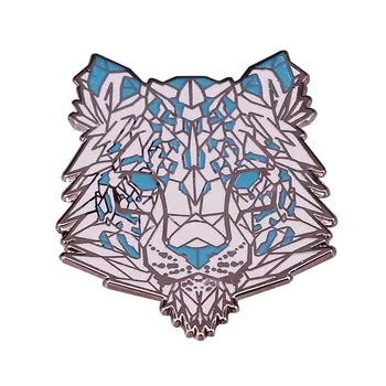 Sneg Ice Crystal White Tiger Emajl River Pin Fantasy Geometrijske Živali Značko