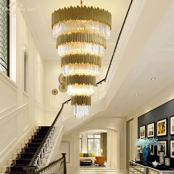 Sodobna lestence Razsvetljavo Luksuzni Spirala LED Zlato Obesek Visi Svetilka za dnevno Sobo, Spalnico, Veliko Stopnišče Hotel