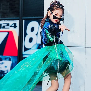 Sodobna moda fazi kažejo otroci Obleko Ples Kostum Uspešnosti Fazi Obleke Dekleta Jazz modni brvi Plima Obrabe